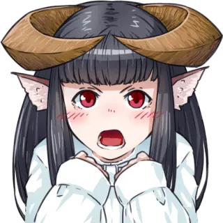 😤 アニメ, 女の子, 悪魔, 角, 可愛い, イラスト telegram sticker