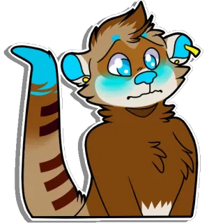 😞 Furry, Loutre, Mignon, Dessin animé, Anime, Mascotte whatsapp sticker