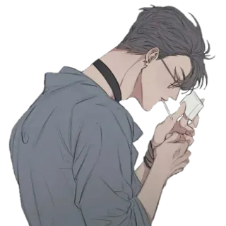🧊 สูบบุหรี่, บุหรี่, ศิลปะ, ผู้ชาย, การ์ตูน, สุนทรียศาสตร์ telegram sticker