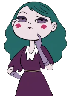 🤔 Eclipsa Butterfly Star vs. the Forces of Evil eclipsa butterfly, star vs the forces of evil, cartoon, purple, green hair telegram sticker