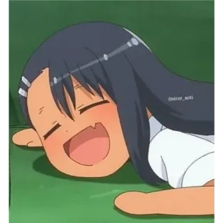 😋 Nagatoro Don't Toy with Me, Miss Nagatoro Anime, Nagatoro, Meisje, Blij, Cartoon telegram sticker