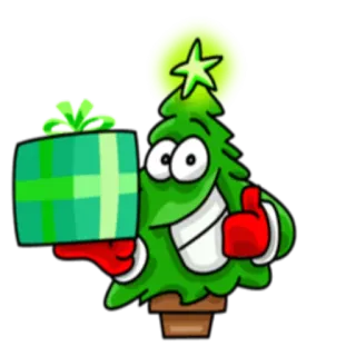🎁 árbol de navidad, regalo, dibujos animados, fiesta, festivo, celebración telegram sticker