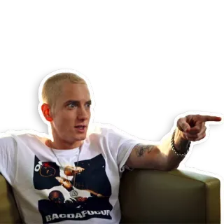 👉 Eminem BACDAFU CUP rapper, pointing, music, artist, singer telegram sticker