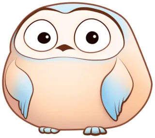 😶 sowa, słodki, ptak, zwierzę, kreskówka, ilustracja telegram sticker