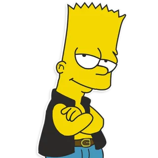 😎 Bart Simpson The Simpsons บาร์ต, ซิมป์สัน, การ์ตูน, ตัวละคร, รายการทีวี telegram sticker