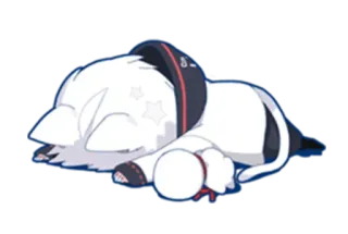 😞 gatto, assonnato, sdraiato, anime telegram sticker