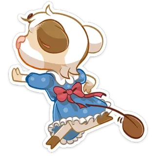 🛑 tier, kuh, comic, kleid, rennen, süß telegram sticker