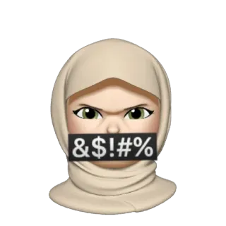 💿 &$!#%@ Emoji, Kobieta w chuście, Ocenzurowane, Obraźliwe, Przekleństwa telegram sticker