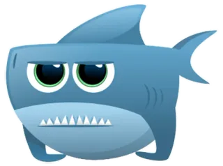 😒 鲨鱼, 卡通, 动物, 海洋生物, 可爱, 海洋, 鱼 telegram sticker