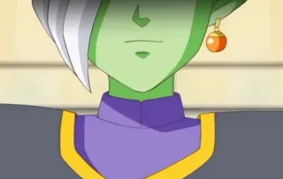 👄 Zamasu Dragon Ball Anime, Karakter, Kulit hijau, Anting, Penjahat telegram sticker