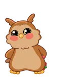 😉 owl, animal, cartoon, cute, bird whatsapp sticker