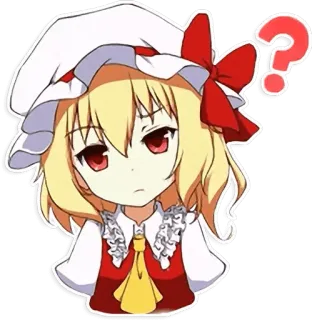 ❓ ? Anime, Domanda, Chibi, Cartone animato, Personaggio, Adesivo, Punto interrogativo telegram sticker