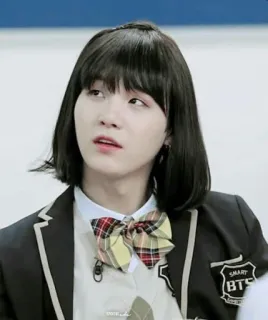 🥀 SMART person, kpop, uniform, school uniform, male, short hair, bow tie telegram sticker