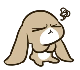 😒 lapin, lapinou, mignon, animal, sticker, dessin animé, mème, drôle whatsapp sticker