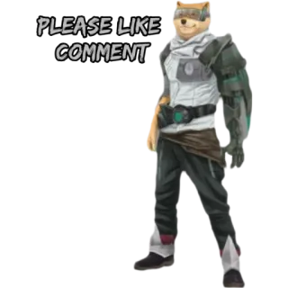 😉 PLEASE LIKE COMMENT doge, pies, lajk, komentarz, media społecznościowe, cyberpunk whatsapp sticker