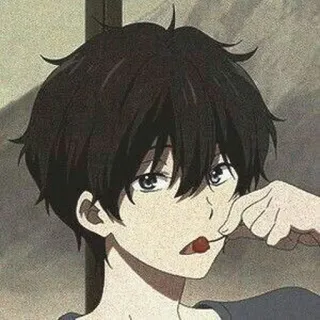 🤨 anime, character, boy, lollipop telegram sticker