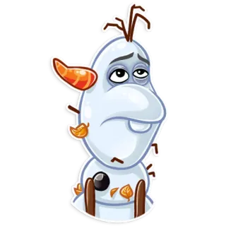 🤕 Olaf Frozen オラフ, アナと雪の女王, 雪だるま, アニメ, 悲しい, がっかり telegram sticker