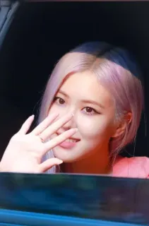 🌸 Rose donna, celebrità, cantante, K-pop, salutando, ritratto, Rose Blackpink whatsapp sticker
