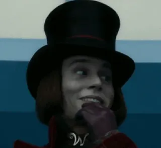 🍫 Willy Wonka Charlie and the Chocolate Factory willy wonka, charlie e la fabbrica di cioccolato, johnny depp, film, dolce, divertente, cioccolato telegram sticker
