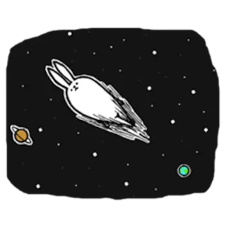 🚀 lapin, espace, planète, étoiles, mignon, dessin animé whatsapp sticker