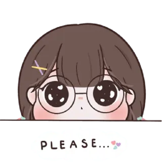 🥨 PLEASE... carino, supplicante, stile anime, kawaii, che implora, richiesta telegram sticker