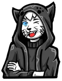 😉 мультик, кот, толстовка, подмигивание, персонаж telegram sticker
