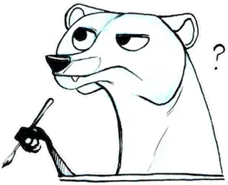 ❓ cerpelai, musang, seniman, gambar, tanda tanya telegram sticker