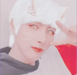 👽 gato, orejas, kawaii, estético, anime, persona, cara, filtro telegram sticker
