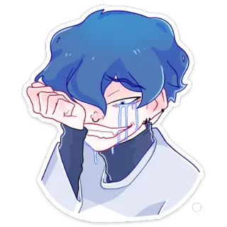 😭 chorando, triste, personagem, emocional, anime, adesivo whatsapp sticker