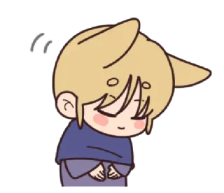 ☺️ anime, cat, cute, kawaii, sad, cartoon telegram sticker