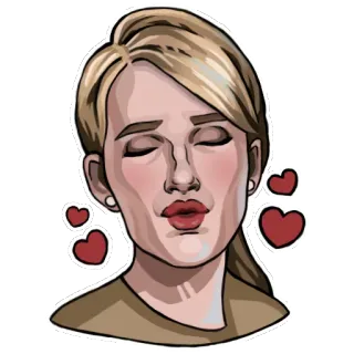 😍 mujer, beso, corazones, amor, romance telegram sticker