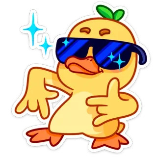 😎 duck, cartoon, animal, sunglasses, cool, cute whatsapp sticker