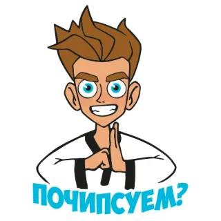 🥋 почипсуем? desenho animado, homem, artes marciais, adesivo, russo whatsapp sticker