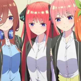 🍷 The Quintessential Quintuplets Anime, estudantes, Quintessential Quintuplets, Irmãs Nakano whatsapp sticker