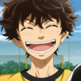 ⚽️ anime, mangá, personagem, sorrindo, feliz, retrato telegram sticker