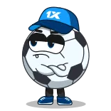 🙄 1X футбол, спорт, мяч, мультфильм, персонаж whatsapp sticker