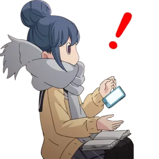 ❗️ 动漫, 女孩, 感叹号, 卡通 telegram sticker