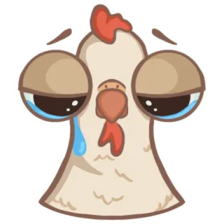 😢 frango, triste, chorando, emoji, animal, pássaro telegram sticker