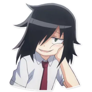 😏 Tomoko Kuroki Watamote อนิเมะ, มังงะ, ผู้หญิง, นักเรียน, โรงเรียน whatsapp sticker
