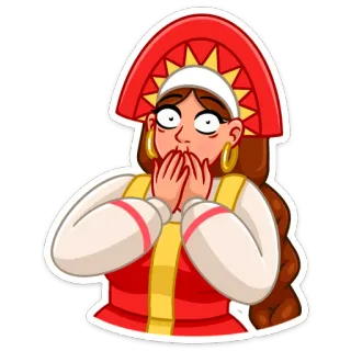 😳 russo, donna, costume tradizionale, cultura, copricapo whatsapp sticker