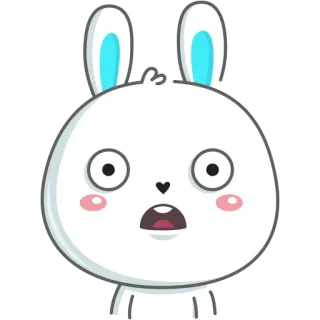 😦 Hase, Kaninchen, überrascht, geschockt, süß, Tier, Emoji, Cartoon telegram sticker