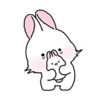 🐇 lapin, mignon, animal, kawaii, sticker, dessin animé, autocollant telegram sticker