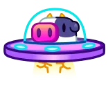 👽 Kuh, Alien, UFO, Weltraum, Cartoon, lustig, süß telegram sticker