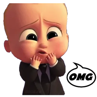 ☮️ Boss Baby The Boss Baby OMG bebé, traje, omg, dibujos animados, expresión, jefe bebé telegram sticker