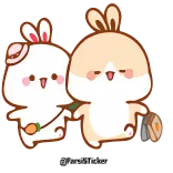 ❤️ RarstSticker สติกเกอร์, กระต่าย, บันนี่, น่ารัก, การ์ตูน, คู่ telegram sticker