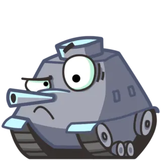 😟 panzer, cartoon, fahrzeug, militär whatsapp sticker