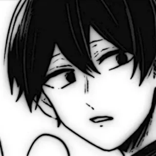 💥 Anime, Mangá, Retrato, Esboço, Monocromático, Menino telegram sticker