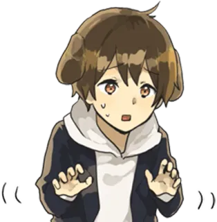 😰 Anime, Anak laki-laki, Kartun, Kaget, Takut telegram sticker