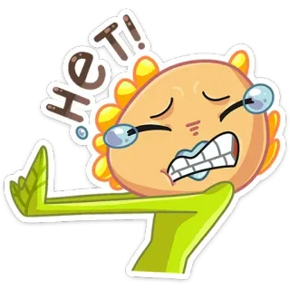 👎 HeT! dibujo animado, personaje, no, rechazo, protesta, negación whatsapp sticker