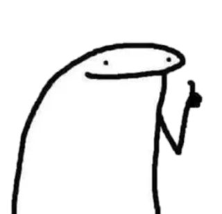 👍 kartun, gambar tongkat, jempol ke atas, positif, persetujuan, oke, lucu, meme telegram sticker